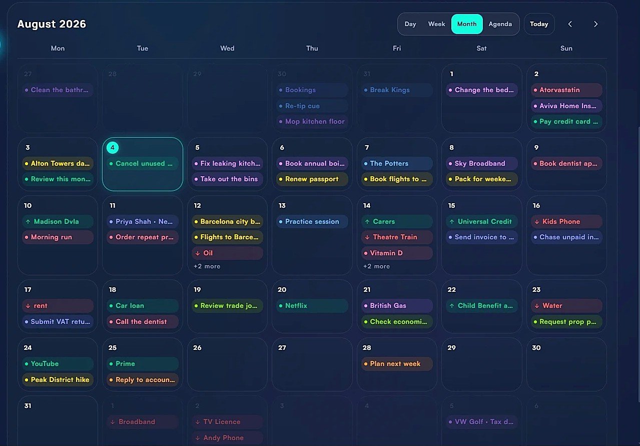 One calendar across every hub